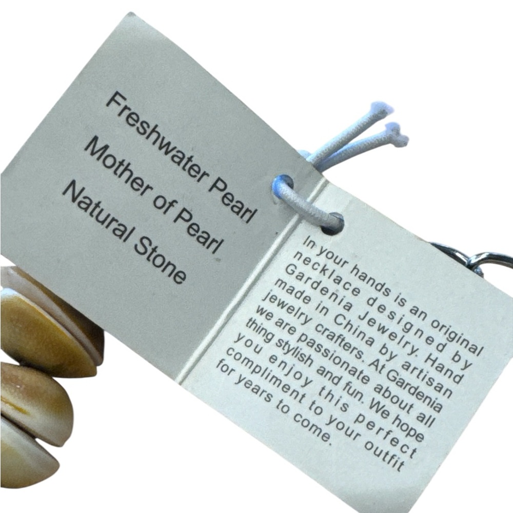 Gardenia Jewelry NEW Freshwater Pearl Mother of Pearl Stone Wood Shell Necklace - Picture 6 of 6